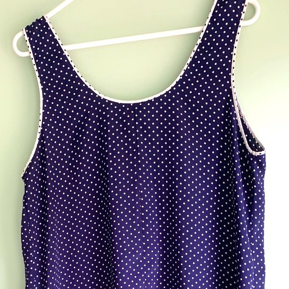 Navy Polka Dot Silky Nightgown - Picture 3 of 3